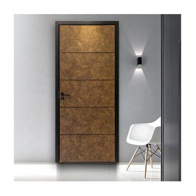 China Waterproof Modern Porta In PVC Aluminum Room Door Soundproof Internal Design Bedroom PVC Wooden Doors for sale