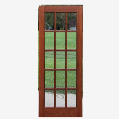 China RealVilla Modern Wood Door Designs With Glass French Door Modern Mahogany Wood Veneer Interior Door for sale