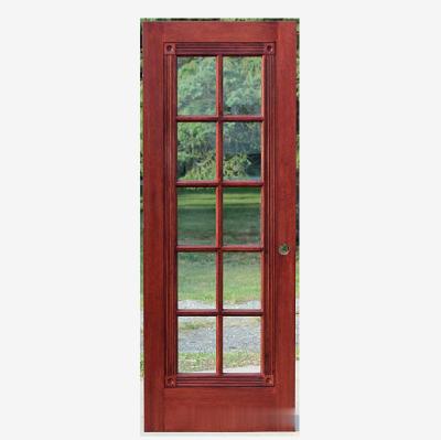 China RealVilla Modern Mahogany Red Oak Wood Veneer Interior Door Wood Door Designs With Glass Interior House Door for sale