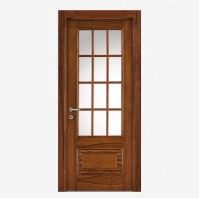 China RealVilla Modern Mahogany Wood Veneer Decoration French Door Glass Door Frame Locks Exterior Door For Villa for sale