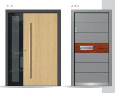 China Modern Design Modern Sound Insulation Doors Aluminum Clad Wooden Entrance Door for sale