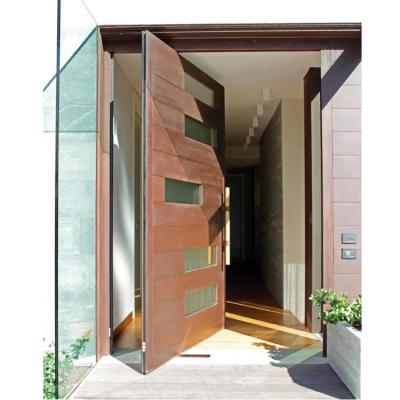 China Sound Insulation Florida Fiberglass Entrance Doors Wooden Big Face Recognition Front Door for sale