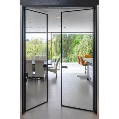 China Sound Insulation Reasonable Price Front Door Swing Full Aluminum Glass Entry Front Double Doors For Houses for sale