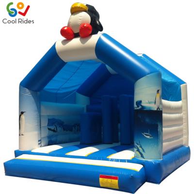 China PVC Commercial Popular Cartoon Inflatable Jumping Castle, Penguin Cute Animal Inflatable Bounce Castle For Kids for sale