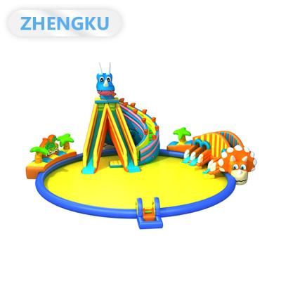 China Waterslide Jungle Square Double Sided Giant Inflatable Water Slide Amusement Park Inflatable Pool Slide For Adult for sale