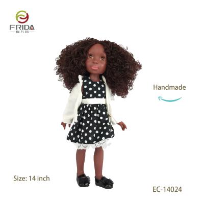 China African Vinyl Fashion Girl Doll 14inch With Acrylic Staring Eyes for sale