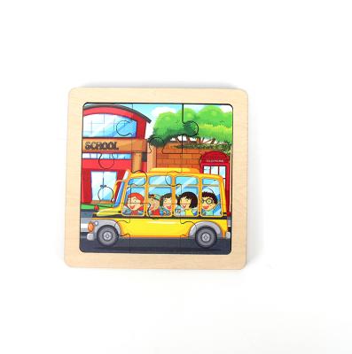 China Eco-friendly Cartoon DIY Wooden Toy OEM Item Non-Toxic Style Printing Jigsaw Type Original ECO Material Kids Puzzle for sale