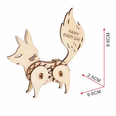 China Europe Jigsaw Puzzle 3D Custom Wooden Jigsaw Fox Charm Puzzle for sale