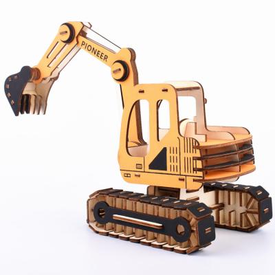 China Europe Excavator 3D Wooden Puzzle For Educational Children Or Adult 1000 Pieces for sale