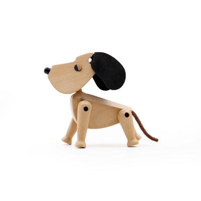 China China Wood Crafts Simple Design Assembled Wooden Dog Shape Ornament for sale