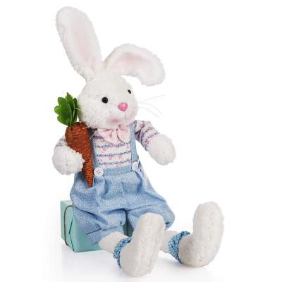 China Plush Stuffed Rabbit Plush Toy With Custom Logo White Stuffed Plush Rabbit Toy With Clothes Bunny Plush Soft Toys T-Shirt for sale