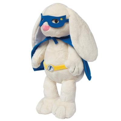 China Custom Plush Stuffed Rabbit Toy Soft Stuffed Animal Toy White Funny Custom Plush Rabbit Kids Toy With Ear Glass Coat Plush Along for sale