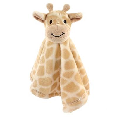 China Plush Stuffed Baby Comforters Blanket Gift with Taggies Plush Soft Giraffe Animal Safety Blanket for Newborn Babies Boys Best Gifts for sale