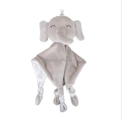 China 100% POLYESTER Animal Safety 100% POLYESTER Plush Elephant Plush Toy Custom Gray Baby Blanket for Kids Elephant Comforter Plush Key Blanket for sale