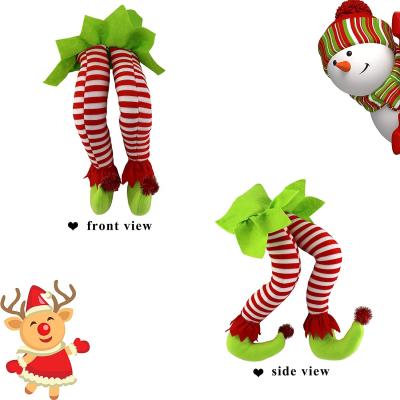 China Plush Stuffed 15 Inch Custom Stuffed Elf Santa Legs For Christmas Tree Legs Plush Christmas Legs Christmas Tree Ornament Gift Toys for sale