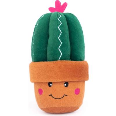 China Custom Stuffed Plush Dog Toy With Squeaker Plush Cactus For Puppy Teethers Dog Toy Plush Squeaky Cactus for sale