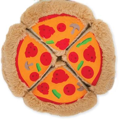 China Squeaky Pizza Toy Hide Puzzle Plush Toy Stuffed Cute Dogs Squirrel Dog Food and Search Activity For Food Dogs Plush Toy For Dog for sale