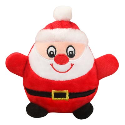 China Small Stuffed Plush 15cm Dog Toys Puppy Chew Toys Christmas Penguin Santa Claus Gingerbread Man For Christmas Squeaky Pet Toys For Dogs for sale