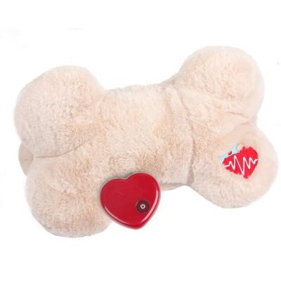 China Plush Stuffed Hug Heartbeat Pillow for Pet Behavioral Heartbeat Plush Behavioral Aid Toys for Puppy Worry Relief Toy Plush Bone for sale