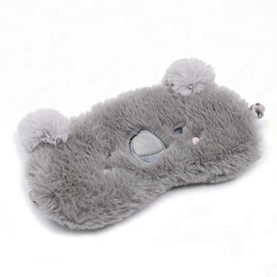 China Kids Stuffed Sleep Shaped Soft Animal Eye Mask Plush Eye Mask Koala Plush Soft Faux Fur Satin Sleep Novelty Blindfold Soft Back for sale