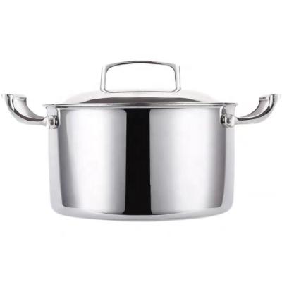 China Sustainable Factory 28 Cm Triple Large Capacity Stainless Steel Soup Direct Stock Pot With Lid for sale