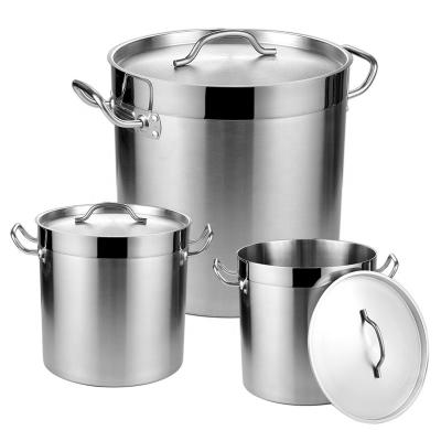 China Sustainable High Quality Wholesale Large Capacity Stainless Steel Kitchen Soup Stock Pot With Lid for sale