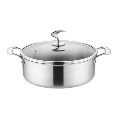 China Newcomers Restaurant Stainless Steel Triple Pot Sustainable Hot Soup 28 Cm And Stock Pots With Lid for sale