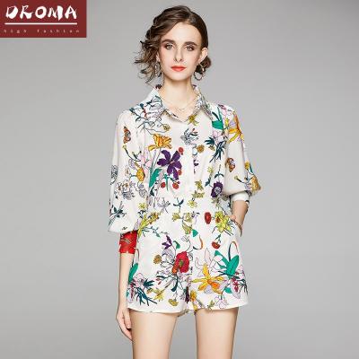 China Droma New Style Fashionable QUICK DRY Women's Two Piece Set Zip Up Blank Crop Top And Shorts Set Top Shirts for sale