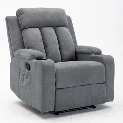 China Modern Hot Selling Modern Fabric Manual Recliner Single Recliner Sofa Chair With Cup Holder for sale