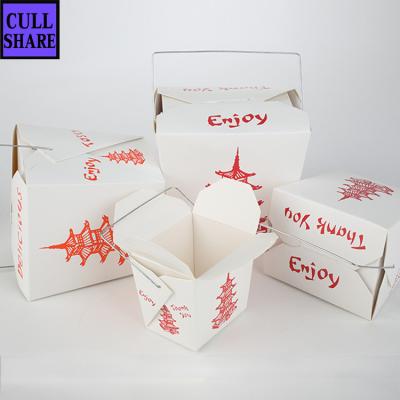 China Disposable Hot Selling Customized 26 Oz Square Printing White Paper Bottom Boxes For Noodle for sale