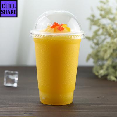 China Single Wall Eco - Friendly Clear Disposable PET Plastic Cups With Dome Lid for sale