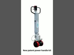 Retrofit used hand pallet truck to electric by power handle kit