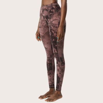 China OEM Breathable Custom Tie Dye Gym Yoga Fitness Pants Workout Sports Yoga Gaiters For Women High Waist Sports Pants for sale