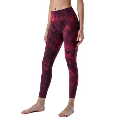 China OEM Breathable Custom Tie Dye Gym Yoga Fitness Pants Workout Sports Yoga Gaiters For Women High Waist Sports Pants for sale