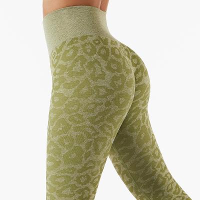 China Breathable Sexy Leopard Printed Sport Gaiters Women Fitness Yoga Pants High Waist Stretch Tight Yoga Pants Sportswear Gym for sale