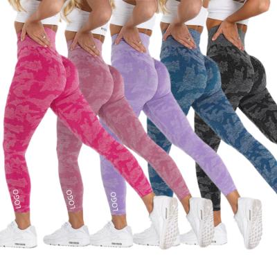 China Breathable Women Camouflage High Waist Booty Gaiters Seamless Gaiters Crac! crack! that booty lift yoga pants for sale