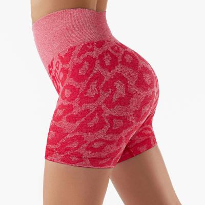 China Breathable polyester leopard print crack! crack! Butt Sport Pants Workout Women Yoga Gaiters Shorts for sale