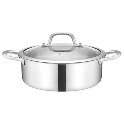 China Stainless Steel Style Viable Multiple Choices Round Hot Pot or Tangerine Duck Hot Pot Clear Soup for sale