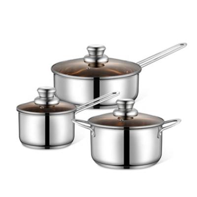 China Modern manufacturer logo good quality custom kitchenware stainless steel soup and stock pots 6pcs cookware sets for sale