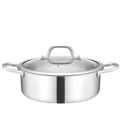 China Quality Assurance New Design Sustainable Stainless Steel Soup And Pots Two Stock Tastes Hot Pot With Divider for sale