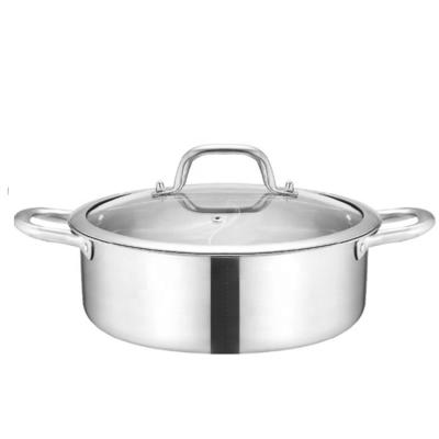 China Sustainable Modern Latest Custom Stainless Steel Custom Soup And Hot Pot Stock Tastes Two Pots With Divider for sale