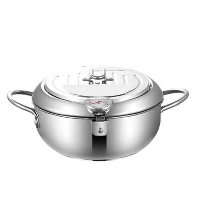 China Modern high technology custom Japanese style stainless steel cookware pan double bottom deep fryer for sale