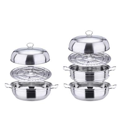 China China newcomer good double bottom 30cm steamer pot sustainable cookware double boilers steaming pot for sale