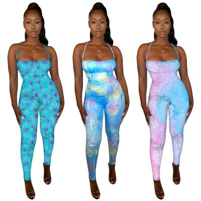 China New Arrival Bodycon QUICK DRY Patchwork Colors Casual Sleeveless Yoga Overalls Overalls for sale