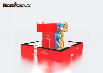 China Custom Trade Show Exhibit Booths Lightweight Fabric Frameless Backlit Light Box Displays for sale