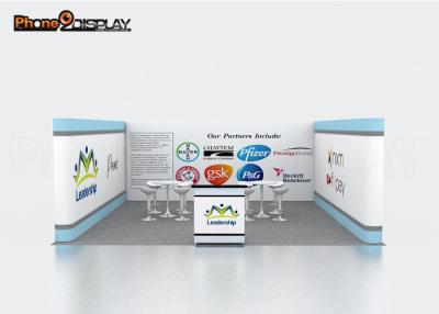 China Lightweight 20ft Pop Up Exhibit Booth Tension Fabric Portable Advertising Stands for sale