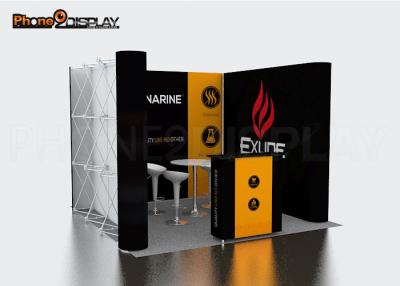 China Straight Shape Printed Tension Fabric Booth , Promotion Pop Up Display Banner Stand for sale