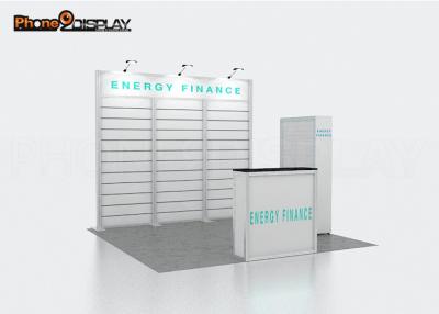 China Slatwall Display Idea Fashion Trade Show Booth With LED Letter Light for sale