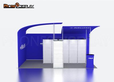 China Custom Portable Trade Show Booth Set Up 3x6 Size With Slatwall SGS Certified for sale