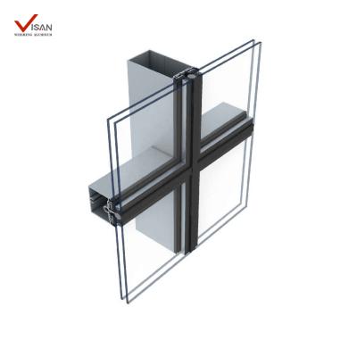 China Hot Sale Thermal Break Frameless Aluminum Glass Curtain Wall Curtain Wall for sale